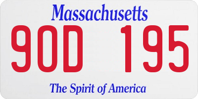 MA license plate 9OD195