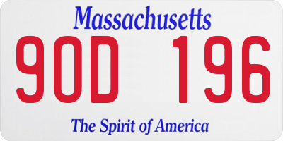 MA license plate 9OD196