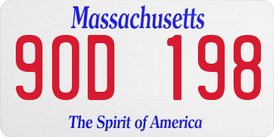 MA license plate 9OD198
