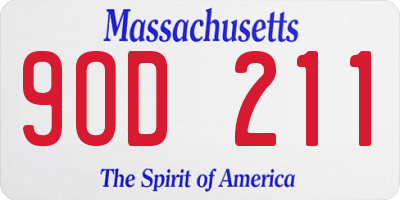 MA license plate 9OD211