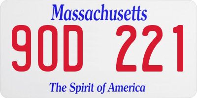 MA license plate 9OD221