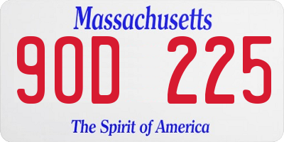 MA license plate 9OD225