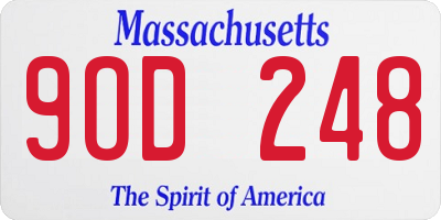 MA license plate 9OD248