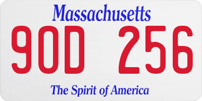 MA license plate 9OD256
