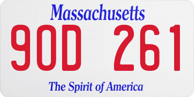 MA license plate 9OD261