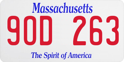 MA license plate 9OD263