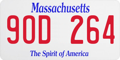 MA license plate 9OD264