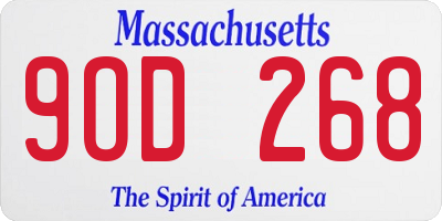 MA license plate 9OD268