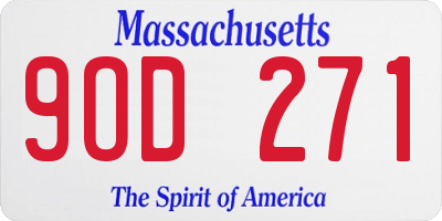 MA license plate 9OD271