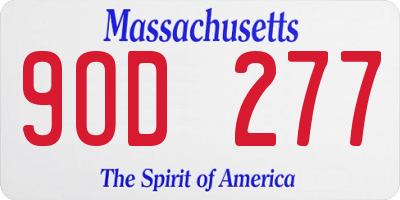MA license plate 9OD277