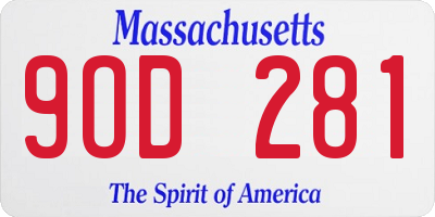 MA license plate 9OD281