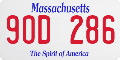 MA license plate 9OD286
