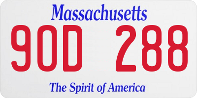 MA license plate 9OD288