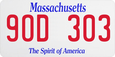 MA license plate 9OD303