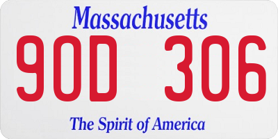 MA license plate 9OD306