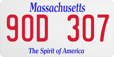 MA license plate 9OD307