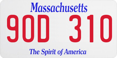 MA license plate 9OD310