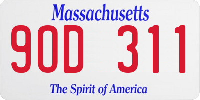 MA license plate 9OD311