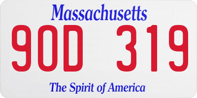 MA license plate 9OD319