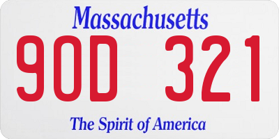 MA license plate 9OD321