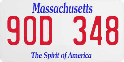 MA license plate 9OD348
