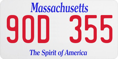 MA license plate 9OD355