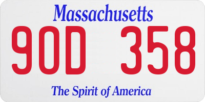 MA license plate 9OD358