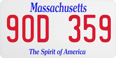 MA license plate 9OD359
