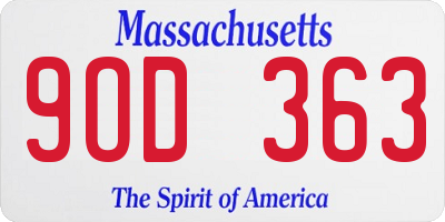 MA license plate 9OD363
