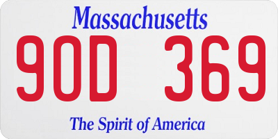 MA license plate 9OD369