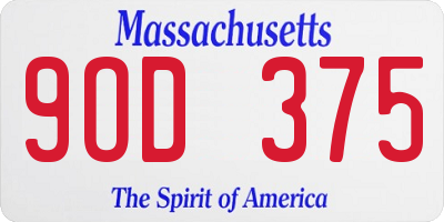 MA license plate 9OD375