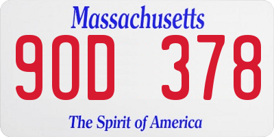 MA license plate 9OD378