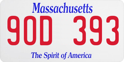 MA license plate 9OD393