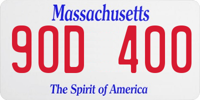 MA license plate 9OD400