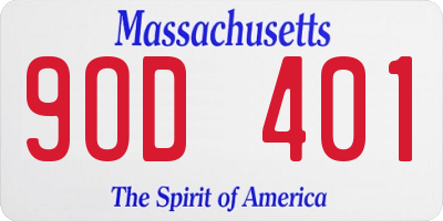 MA license plate 9OD401