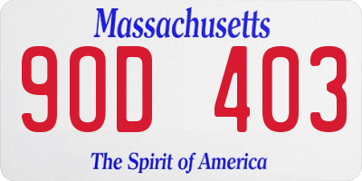 MA license plate 9OD403