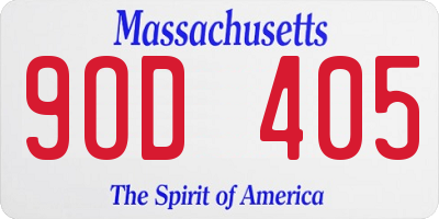 MA license plate 9OD405