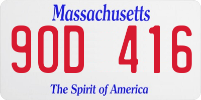 MA license plate 9OD416