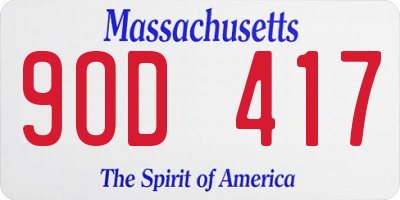 MA license plate 9OD417