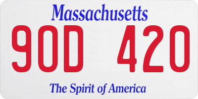 MA license plate 9OD420