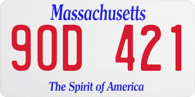 MA license plate 9OD421