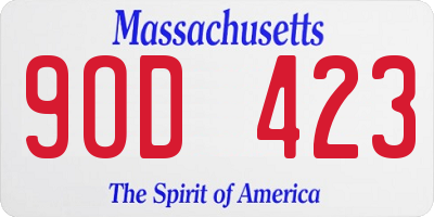 MA license plate 9OD423