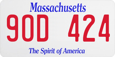 MA license plate 9OD424