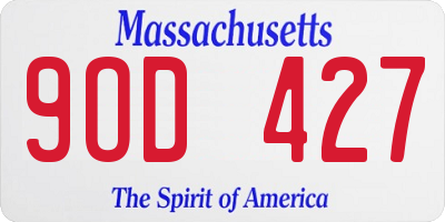 MA license plate 9OD427