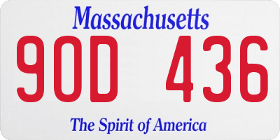 MA license plate 9OD436