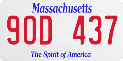 MA license plate 9OD437