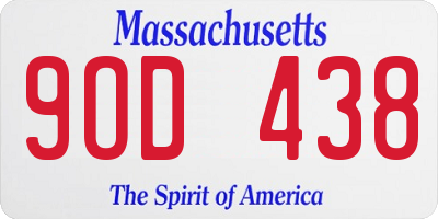MA license plate 9OD438