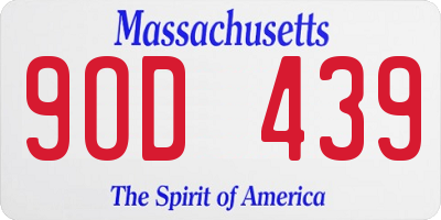 MA license plate 9OD439