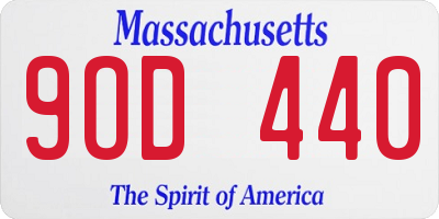 MA license plate 9OD440