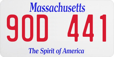 MA license plate 9OD441